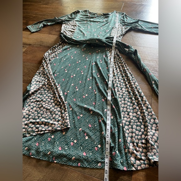 Boden Anna Jersey Floral polka dot Belted Midi Dress Green Women's Size 16 Long - Picture 10 of 16